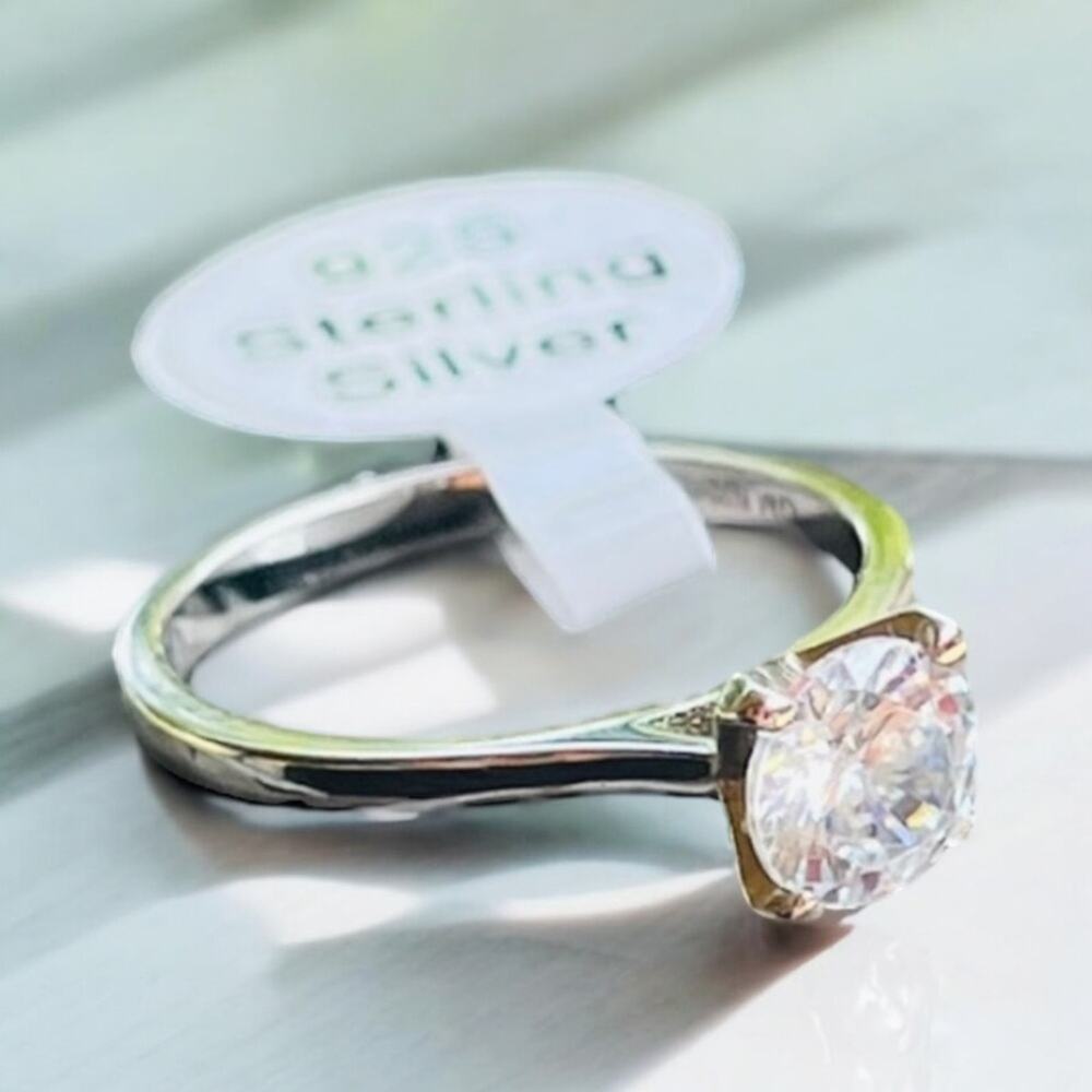 NEW Sterling Silver Solitaire Ring Size 6 Minimalist 925 Classic